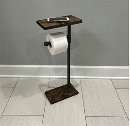 Tena Dekor Rustik Tarz Raflı Tuvalet Kağıtlığı Standı
