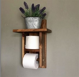 Tena Dekor Rustik Tasarım Tuvalet Kağıtlığı Doğal Ağaç El İşçiliği